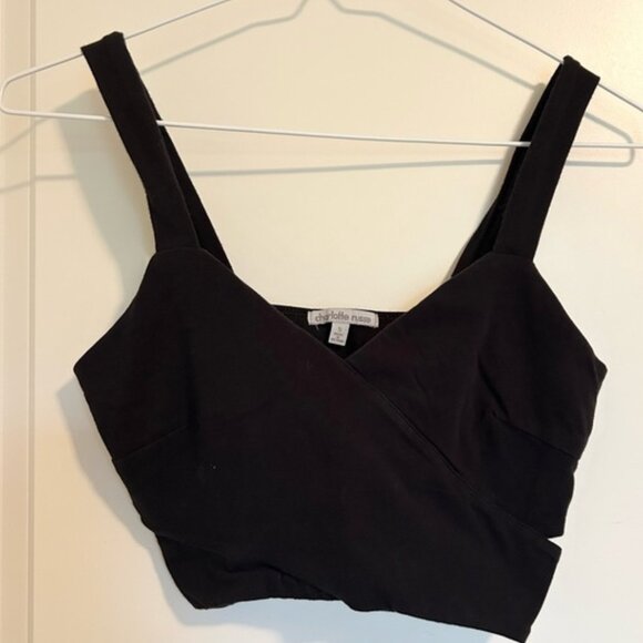 Tops - Black Crop Top with cut outs